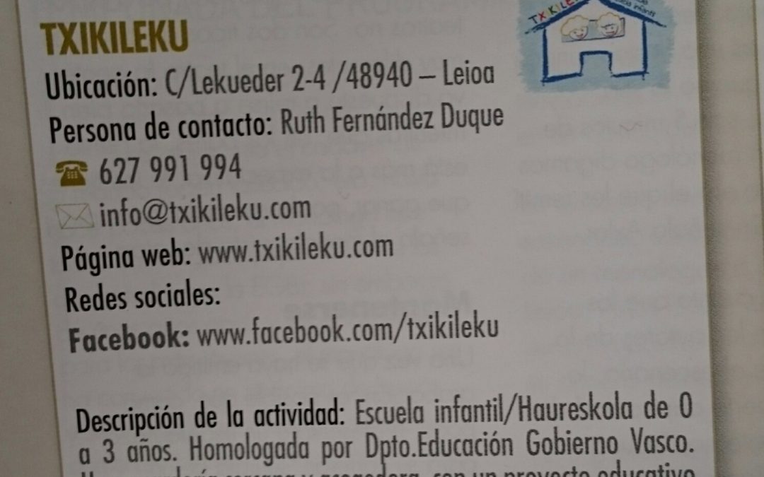 Txikileku en el apartado de emprendimiento en Leioa en la revista municipal